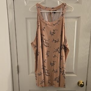 Floral Sleeveless Women's Top - Cream